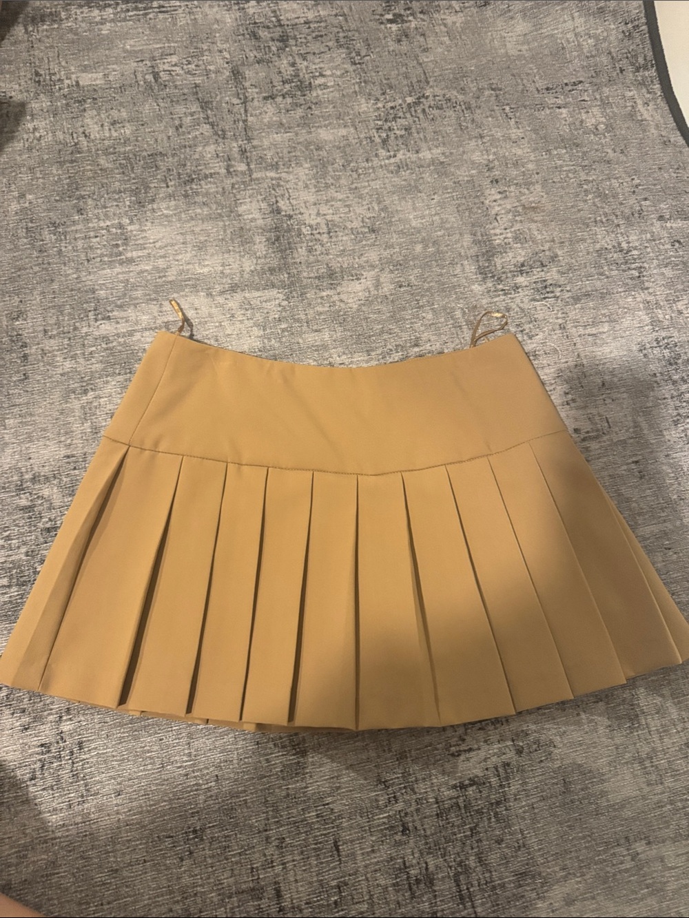 Pleated Mini Skirt in Camel